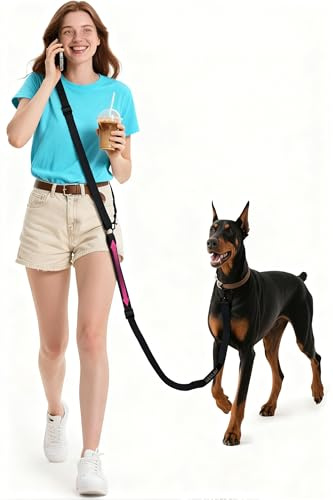 Heelay Laisse Mains Libres pour Chien avec poignée Anti-Explosion, réglable, Mains Libres pour Chiens de Petite, Moyenne et Grande Taille, pour la Marche, Le Jogging, la Course à Pied