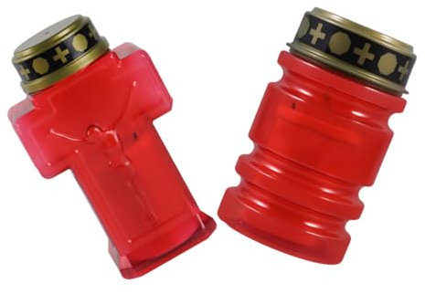 UKCOCO 2pezzi Candele Decorative Led Per Esterni Chiesa e Cimitero Lampade Da Preghiera Batteria Per Illuminazione Delicata e Decorazione