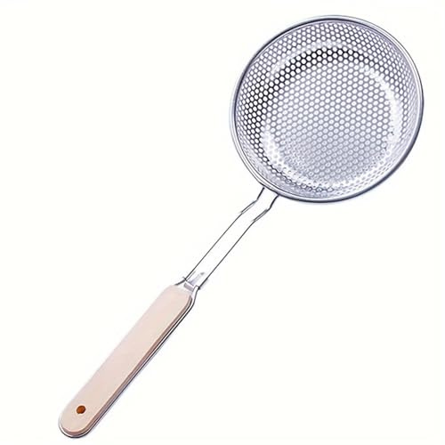 Nordreach Stainless Steel Pasta Scoop Strainer | 7 inch | Multifunctional Strainer Spider Skimmers with Ergonomic Handle for Kitchen Frying Food, Pasta, Spaghetti, Noodle