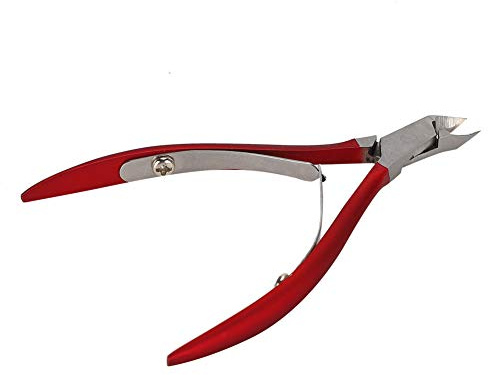 Xiuganpo Tijeras para Piel Muerta de Acero Inoxidable, Ergonómico, Cortaúñas Profesional para Manicura y Pedicura en Rojo, 10 X 6,3 Cm (rojo)
