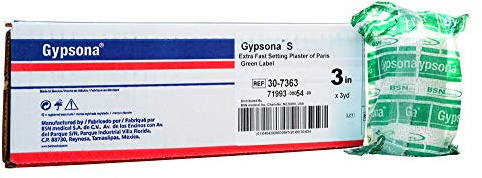 BSN Medical 30-7363 Gypsona S Plaster of Paris Bandages and Splints, Extra Fast Setting, 3 x 3 yd. Size (Pack of 12)
