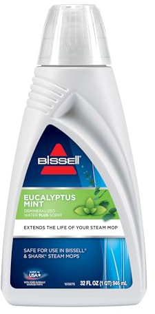 BISSELL EUCALYPTUS MINT DEMINERALIZED STEAM MOP WATER, 32 ounces, 1392, WHITE