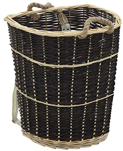 Tidyard Holzkorb Brennholz-Rucksack Mit Tragegriffen und Riemen aus Naturweide strahlt,Vielseitige Weide-Rucksack Wäschekorb Gemüseaufbewahrungskorb Mit Riemen und Griffen zum einfachen Tragen