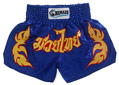 NAMAZU Muay Thai Shorts für Damen und Herren, hochwertige MMA-Box-Shorts, Boxen, Kickboxen., Tbsn17-blau, Groß