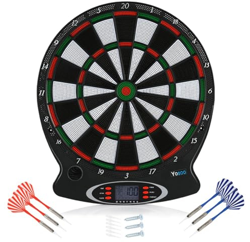 Estink Elektronische Dartscheibe 15 Zoll, Elektrisches Dartboard mit 6 Dartpfeilen, LCD Scoring Indicator
