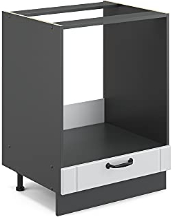 Vicco Herdumbauschrank Fame-Line, Weiß Landhaus/Anthrazit, 60 cm ohne Arbeitsplatte