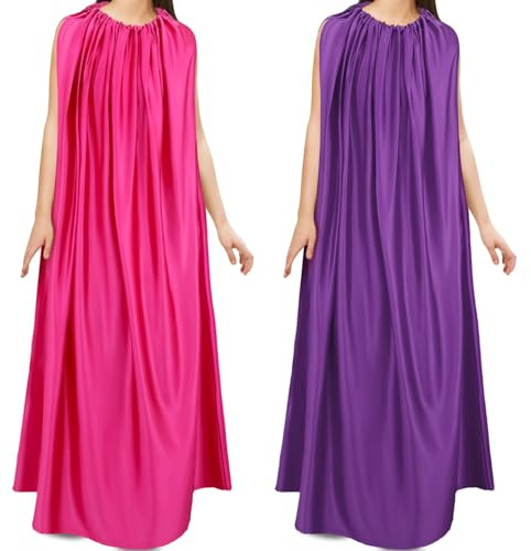 Suhine 2 Pcs Yoni Steam Gown Robe Sauna Cloak Sauna Steam Kit for Bath Home Spa, Hair Salon (Rose,Purple)