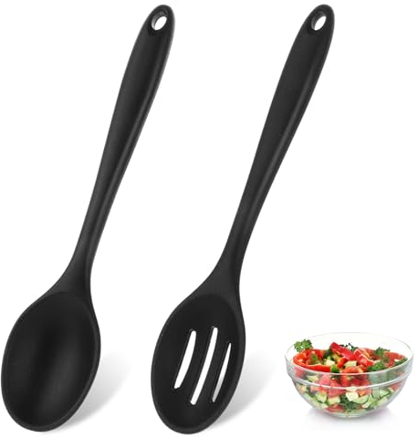 Giantree 2 Stück Kochlöffel Silikon,RühAntihaft Silikonl rlöffel Set 20.3x4.5 cm Küchen Werkzeuge Silikon Löffel Kochutensilien Rührschaufeln Servierlöffel Hitzebeständig für Backen Rühren Kochen