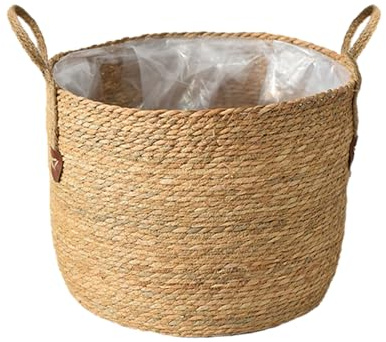 LIUWEIBIN Cache-Pots de Fleurs Originaux,Pot de Fleur Intérieur Grande Taille Chic,Support Plantes Intérieur Design,Cache Pot en Osier Tressé,Cache Pot Plante Intérieur Moderne et Élégant(L)