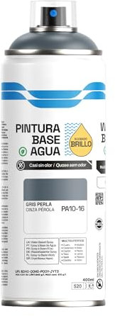H HANSEL HOME Pintura Spray Base Agua 400ml - Para Muebles, Metal, Plástico y Madera - Ecológica y Sin Olor, Colores Duraderos - Gris Perla, 1 unidad