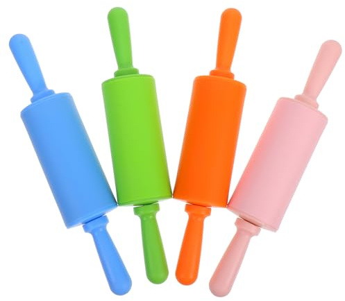 Cabilock Rodillo de Plástico para Manualidades Infantiles, Set de 4 Piezas para Clases de Arte en Jardín de Infancia, Seguro y Fácil de Usar para Niños