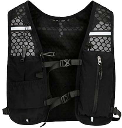 Sghtil Mochila de agua para senderismo, mochila de hidratación,Mochila de agua ligera 5L para correr - Correas ajustables Diseño de engranaje de supervivencia exterior con tiras reflectantes para lo