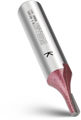 WOBLLMX Fraise à rainurer à tige de 8 mm, Ø 3 mm, longueur de travail 8 mm, fraise à rainurer professionnelle en carbure de tungstène standard pour bois, plaque de densité, accessoires, fraise à main