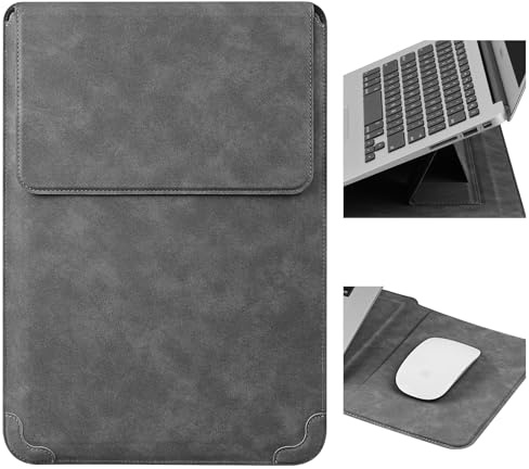 HoYiXi 14 Inch Laptop Sleeve Case with Stand Feature for Mac Book Pro 14 2021/ASUS Vivobook 14/HP Pavilion X360/IdeaPad 14/Dell HP ASUS Acer Huawei Matebook 14'',Compatible 13.3-14'' PC,Dark Gray