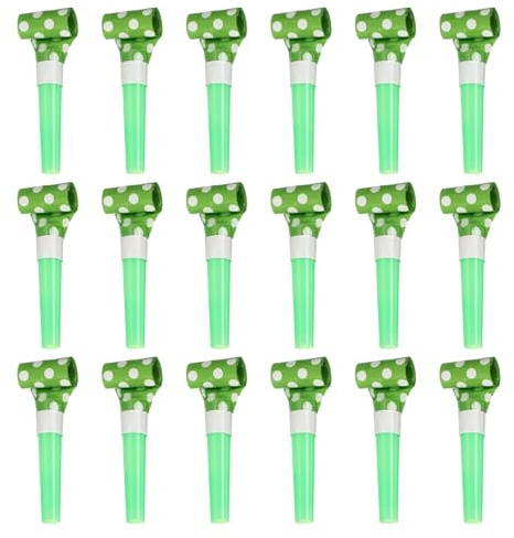 sourcing map 18 Pcs Colorful Noise Makers Plastic Party Blowers Party Favors for Birthday Parties Holiday Christmas New Years Gift Favors, Green