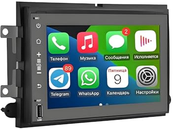 Sistema de navegación del automóvil Estéreo para Coche de 7 Pulgadas con Android 15,Radio,GPS,CarPlay inalámbrico,Auto,Bluetooth,FM,RDS,WiFi,SWC,Mirror Link