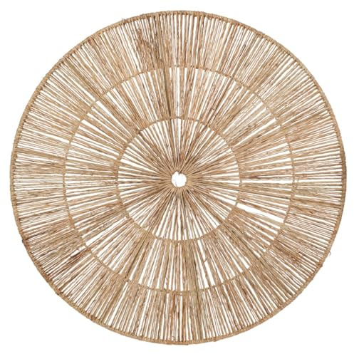 ROCKING GIFTS Adorno De Pared Circular De Yute Natural 60 Cm Decoración para Salón O Dormitorio Cuadro De Fibra Natural
