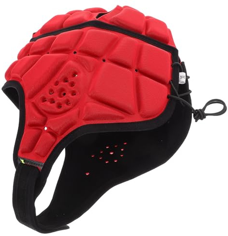 SHINEOFI Casque Souple pour Garçon et Filles 7-12 Rouge, Protection Respirante et Résistante aux Chocs pour Football et Cyclisme, Confort en Éponge Légère