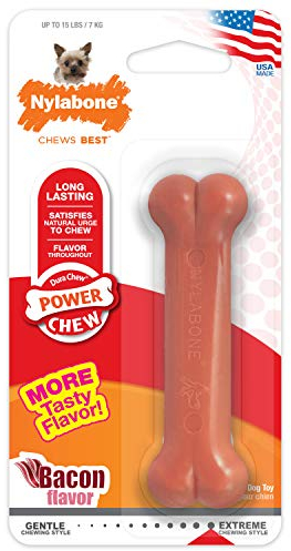 Nylabone Extreme, Kau- und Zahnspielzeug für Hunde, Hundeknochen, für aggressiv / Starke kauende, Speckgeschmack, für extra kleine hunde bis 7kg