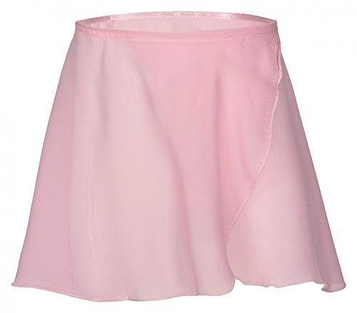 tanzmuster ® Wickelrock Mädchen Ballett - Emma - aus transparentem Chiffon - lockerluftiger Ballettrock zum Binden für Kinder in rosa, Größe:116/122