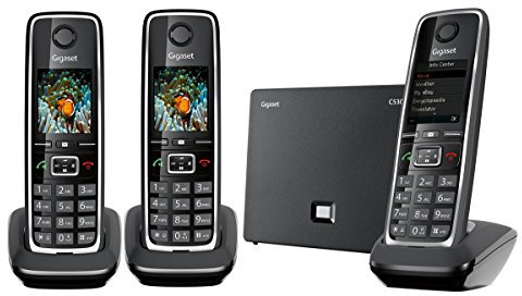 Gigaset C530 IP Trio Téléphone sans Fil DECT Hybride 3 Combinés Noir