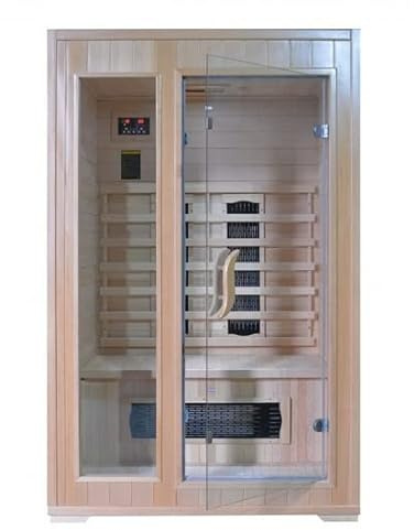 Bagno Italia Sauna A Infrarossi da 120x100 cm legno hemlock porta in vetro luci I