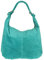 Girly Handbags Hobo Umhängetasche aus italienischem Wildleder und echtem Leder Türkis