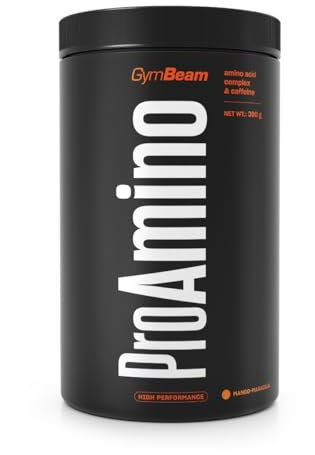 GymBeam ProAmino - Complesso di 9 Aminoacidi con Formula GreenEnergy - EAA Aminoacidi Polvere - Con BCAA 4:1:1 - Arricchito con Caffeina e Estratti di Tè (390 g, Maracuja)