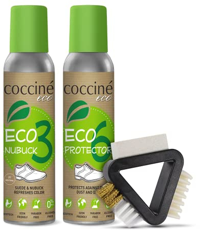 Coccine - Kit per la cura delle scarpe in camoscio e nabuk I Detergente spray impregnante I Prolunga la vita delle scarpe I Protegge i piedi dall'umidità