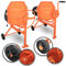 TIMBERTECH® Betonmischer - 140/70 L, 550W/220W, mit Handrad/Hebel, 2 Räder, Elektrisch, Stahl, Orange/Schwarz - Mörtelmischer, Zementmischer, Mischer, Mischmaschine, Betonmischmaschine (70 Liter)
