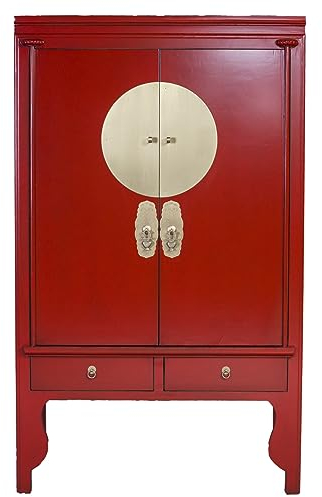 Fine Asianliving Chinesischer Hochzeitsschrank Lucky Rot - Orientique Kollektion B100xT55xH175cm China Chinesischer Schrank Chinesischer Hochzeitsschrank Orientalische Möbel Asiatische
