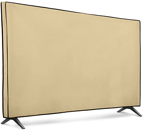 kwmobile Indoor 65 TV Cover – Television Dust Cover Screen Protector – TV Screen Dust Protection – Synthetic Fabric Beige