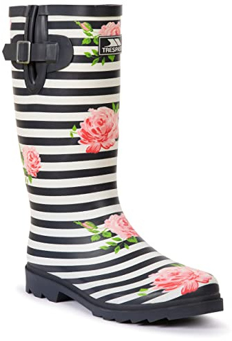 Trespass - Bottes de pluie ELENA - Femme (39 FR) (Bleu marine/Blanc/Rose)