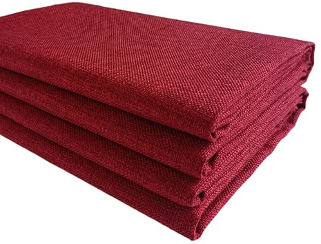TinaKim Faux Linen Upholstery Fabric, for Sofa Couch Chair Cover Material DIY (Red 22, 10 Yard)
