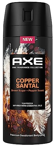Axe Premium Bodyspray Copper Santal Deo ohne Aluminiumsalze für 72H Frische 150 ml