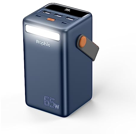 50000mAh Powerbank - 65W PD USB-C Schnellladegerät, Großer Kapazität Portable Charger mit 4 Ausgängen und 2 Eingängen, Externer Akku für Tragbar Mobil, iPad, Laptop, Kameras, Drohnen Usw