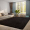 QUINZI Teppich 180x270 Wohnzimmer Schlafzimmer weicher zotteliger Teppich moderner Flauschiger Teppiche Rutschfester waschbarer (Schwarz)