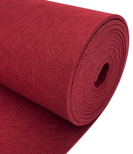 aufodara Rotolo di feltro, 30 cm x 250 cm x 3 mm, in poliestere, per borsa fai da te, in feltro, patchwork, cucito, artigianato, decorazione (rosso bordeaux)