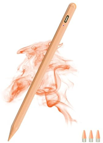 Kapazitiver Eingabestift für Touchscreens, wiederaufladbar, für iPhone, hohe Empfindlichkeit und präzise Pom-Spitze, Eingabestift für iPhone/Pro/Air/Mini/Samsung/Android und andere-Orange