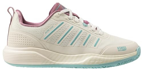 K-Swiss Damen Ultra Court Padel Tennis Shoe, WHT/Lilas/PASTELTURQUOISE, 40 EU