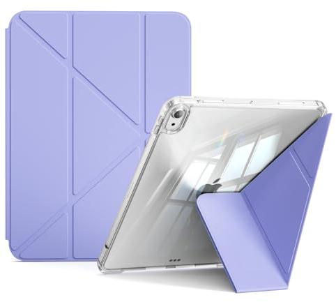KVTVOU Genomskinligt fodral för iPad A16 11. Generation 2025/iPad 10. Generation 2022 10,9 tum, transparent hård PC-baksida, bilvaktning/sömn, lila