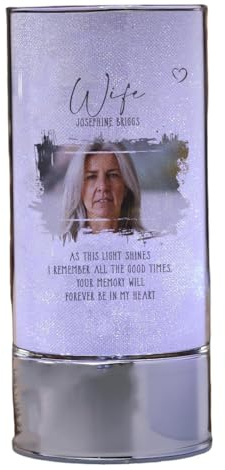 ukgiftstoreonline Personalised Wife Sympathy Gift Memorial Remembrance Light with Photo
