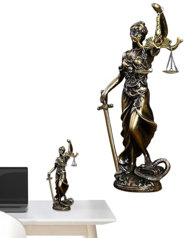 Statuetta Lady Justice - Statua Della Dea Della Giustizia, Scultura Della Dea Giustizia | Scala Di Figurine Di Giustizia Cieca, Decorazione Da Tavolo Statua In Resina Della Giustizia, Scultura