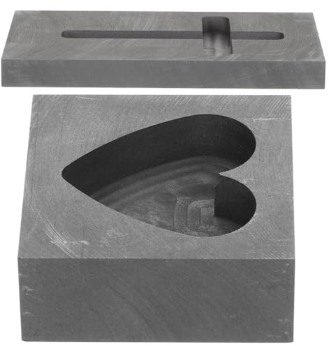 Operitacx 2piezas Moldes De Grafito Para Fundición De Cobre Molde De Corazón Aptos Para Fundición Para Manualidades y
