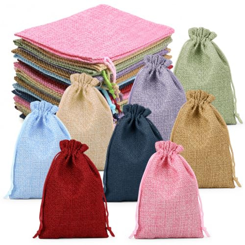 24Stk Jutesäckchen Klein mit Kordelzug 10x15cm Säckchen Zum Befüllen