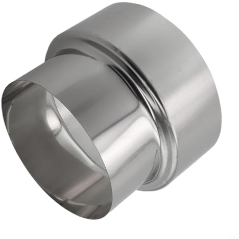 Reductor de conducto de acero inoxidable de 120 mm a 100 mm, resistente al calor, adaptador de conector de tubo de ventilación para chimenea, estufa, horno, sistema de conductos plateado