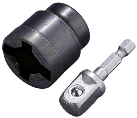 Adaptateur de cric à ciseaux – Outil convertisseur de douille robuste, en acier résistant à la rouille, conversion de cric de véhicule pour changement de pneus, garage atelier, entretien de levage de