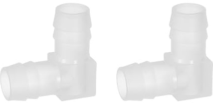 sourcing map 2 piezas de manguera, codo de 90 grados, conector en L, manguera de plástico de 9/16 pulgadas de diámetro exterior, adaptador de junta reparadora para tubo de línea de combustible líquido