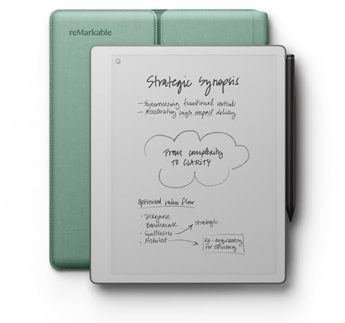 reMarkable Paper Pure with Marker Plus and Mist Green Sleeve Folio