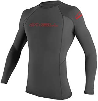 O'Neill Youth Basic Skins UPF 50+ Long Sleeve Rash Guard, Graphite, 14